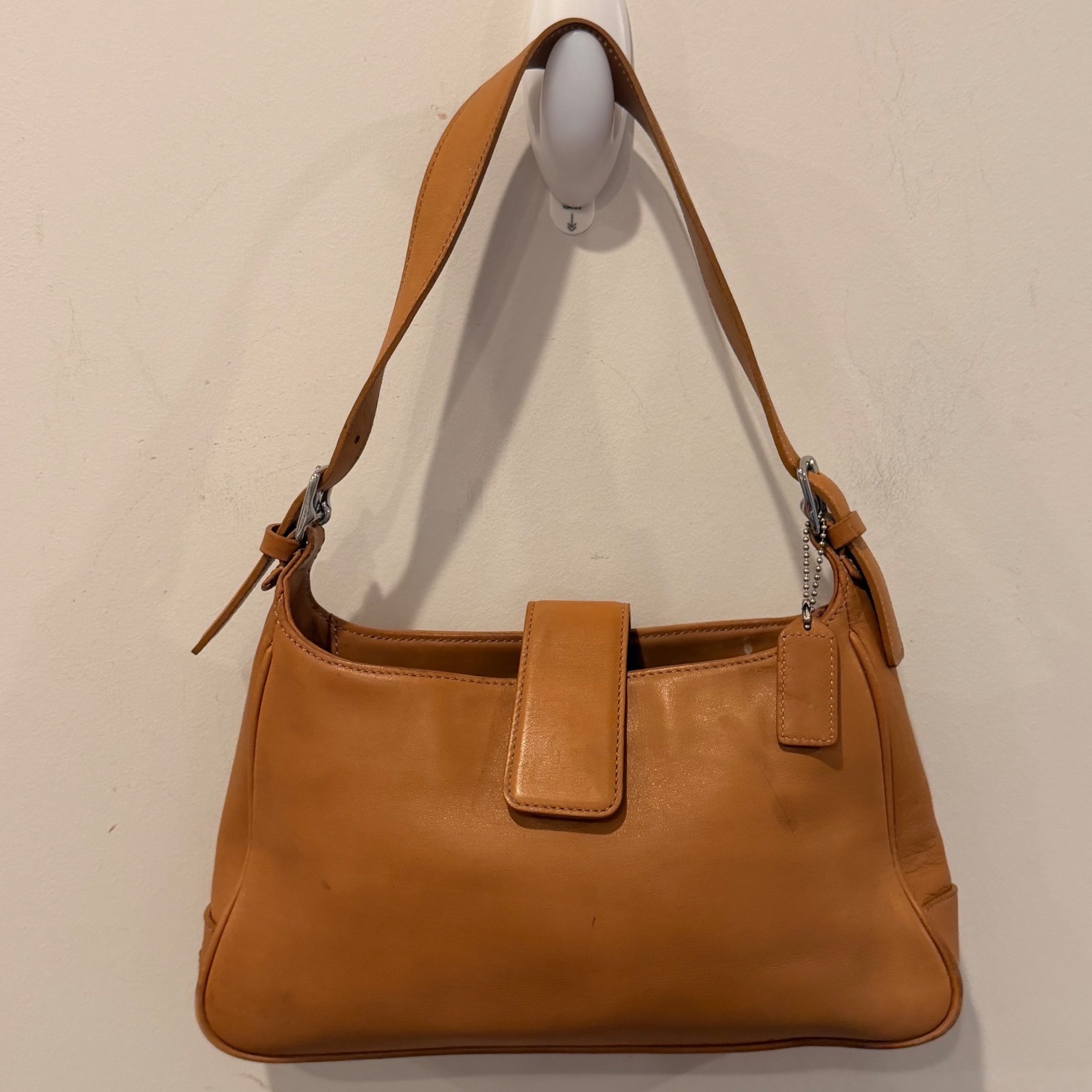 Vintage Coach 4157 Tan Glove Tanned Leather Shoulder Bag Hobo Purse Usa